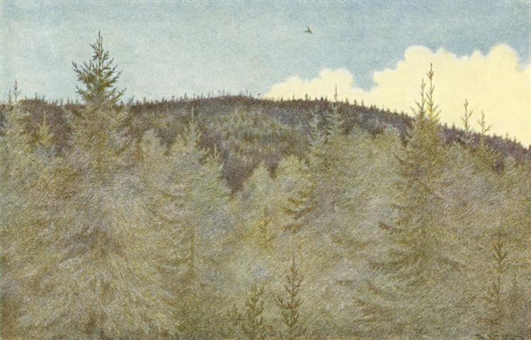 Der Floei En Fugl Over Granehei, 1900 - Theodor Severin Kittelsen
