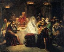Macbeth seeing the specter of Banco - Theodore Chasseriau