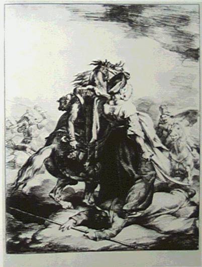 Mameluke defending wounded trumpete, 1818 - Théodore Géricault