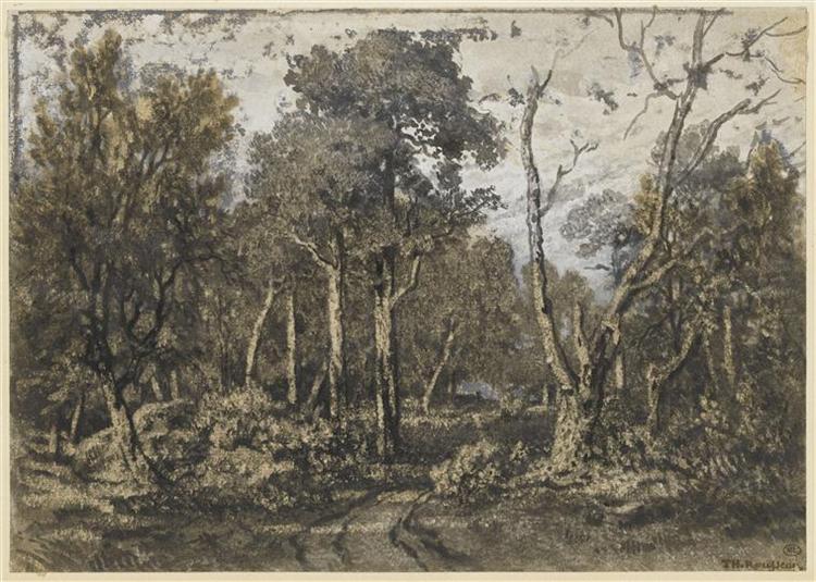 The oak tree crashed into the forest of Fontainebleau - Theodore Rousseau