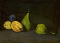 Still Life with Fruit, Figs and Apricots - Augustin Théodule Ribot