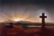Croix au coucher du soleil - Thomas Cole