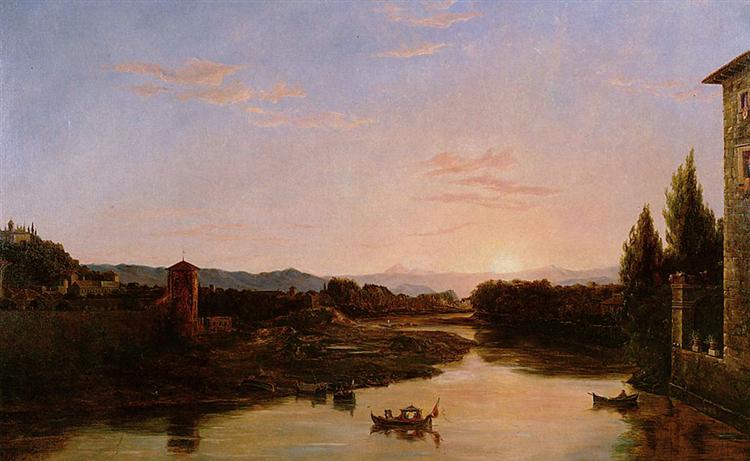Sunset of the Arno, 1837 - Томас Коул