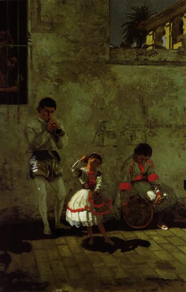 A Street Scene in Sevilla, 1870 - 湯姆·艾金斯