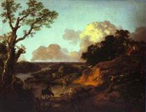 River Landscape with Rustic Lovers - Thomas Gainsborough