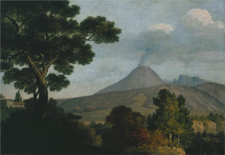 Mount Vesuvius from Torre dell’Annunziata near Naples, 1783 - Томас Джонс