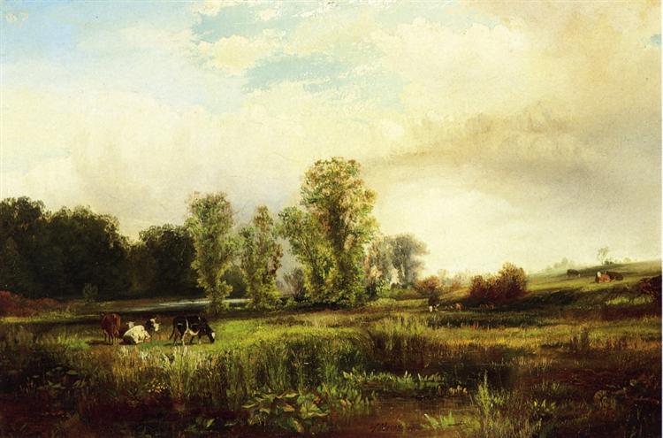 Summer Landscape with Cows, 1856 - Томас Моран
