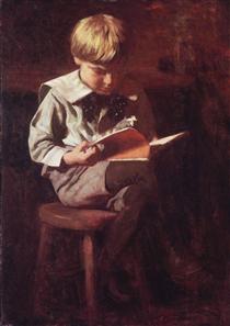 Boy Reading: Ned Anshutz - Thomas Pollock Anshutz