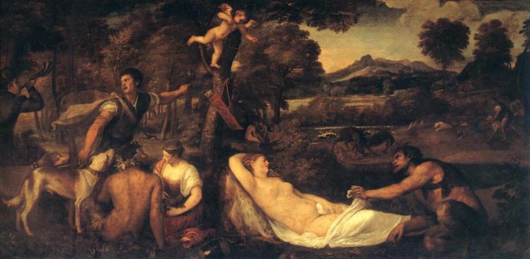 Jupiter and Anthiope (Pardo Venus), 1540 - 1542 - Titian