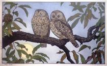 Two Owls - Toshi Yoshida
