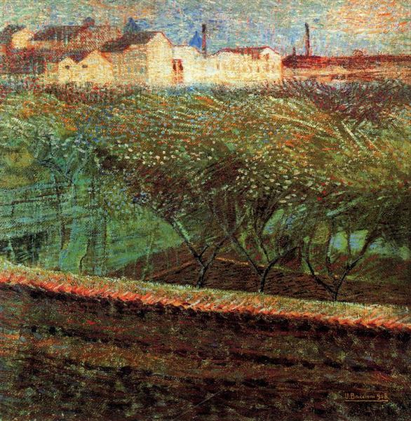 April Evening, 1908 - Umberto Boccioni