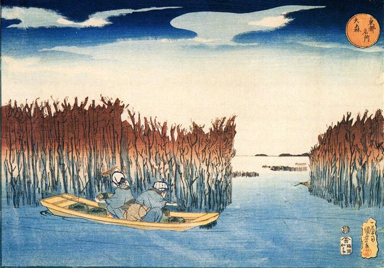 Seaweed Gatherers at Omari, c.1833 - Utagawa Kuniyoshi