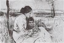 Children of the artist. Olga and Anton Serov - 瓦伦丁·谢罗夫