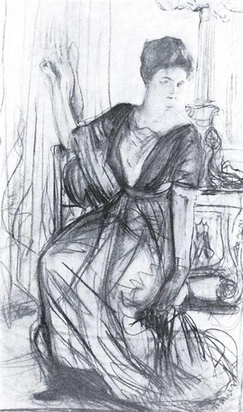 Sketch for a portrait of P.I. Scherbatova, 1911 - Valentin Serov