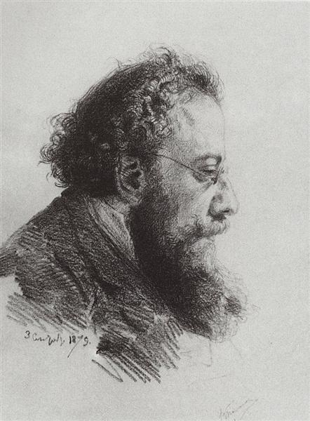 Portrait of A. V. Prahov, art historian and art critic, 1879 - Василь Полєнов