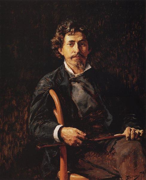 Portrait of the Artist Ilya Repin, 1879 - Wassili Dmitrijewitsch Polenow