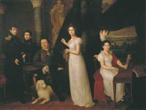 Family portrait of counts Morkovs - Vasily Tropinin