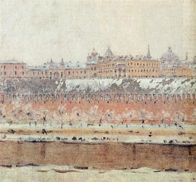 Moscow Kremlin in winter - Vasily Vasilievich Verechagine