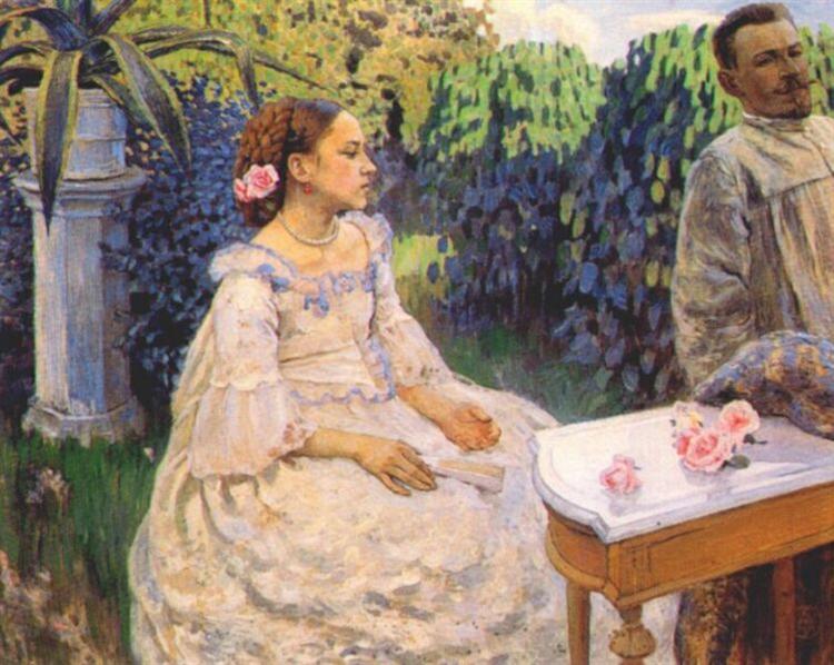Self-Portrait with Sister, 1898 - Victor Borisov-Musatov
