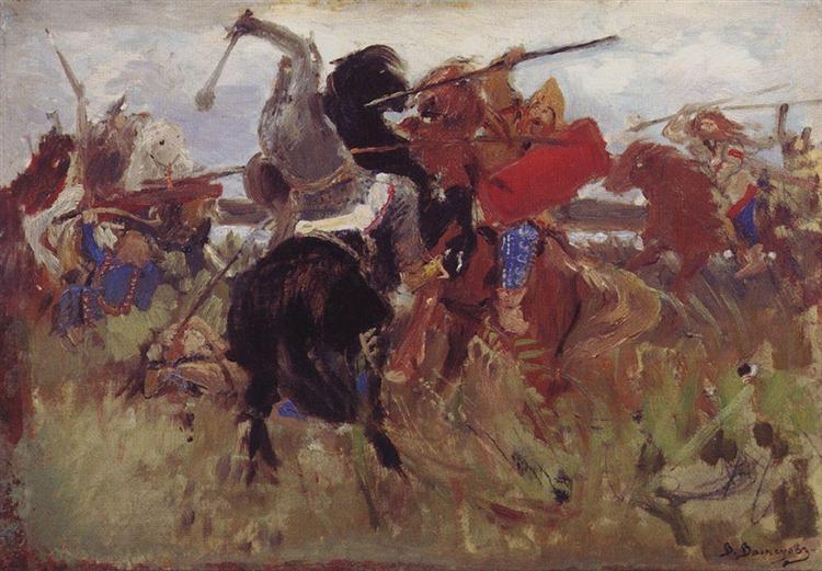 Battle of the Scythians with the Slavs (sketch) - Viktor Vasnetsov