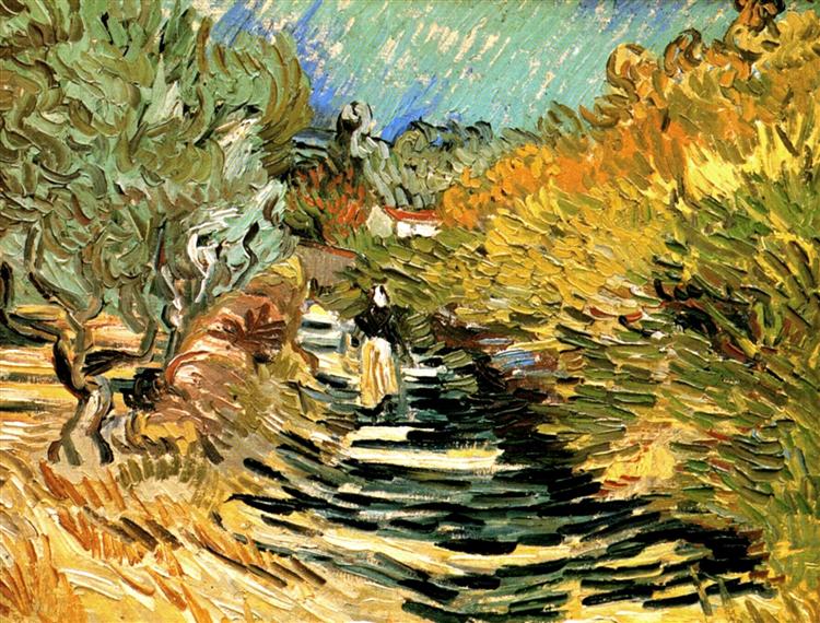 A Road in St. Remy with Female Figures, 1889 - Vincent van Gogh