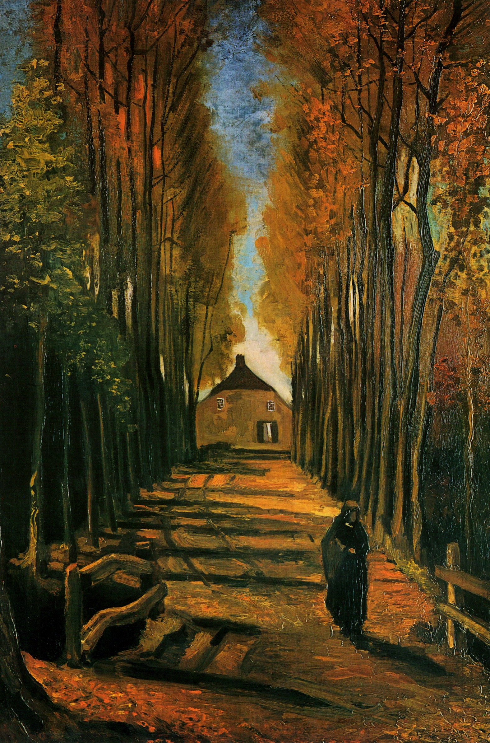 Avenue of Poplars at Sunset, 1884 - Vincent van Gogh - WikiArt.org