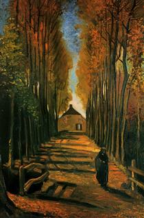 Avenue of Poplars at Sunset - Винсент Ван Гог