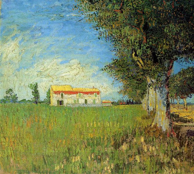 Farmhouse in a Wheat Field, 1888 - Винсент Ван Гог