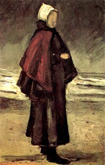 Fisherman's Wife on the Beach - Vincent van Gogh