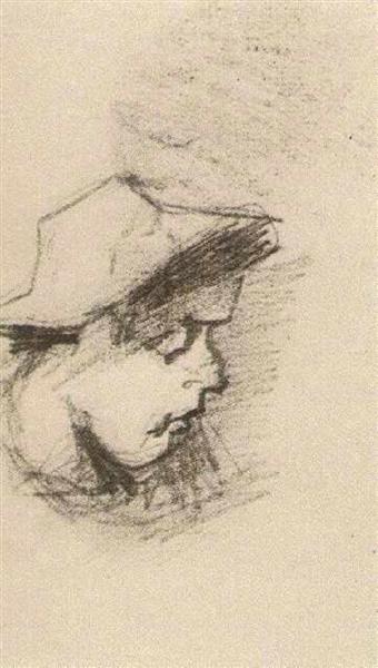 Head of a Man with Straw Hat, 1885 - Вінсент Ван Гог