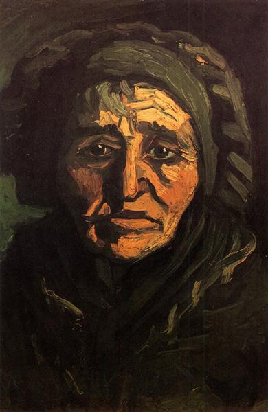 Head of a Peasant Woman with Greenish Lace Cap, 1885 - Вінсент Ван Гог