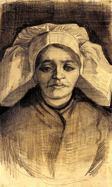 Head of a Woman, c.1885 - 梵谷