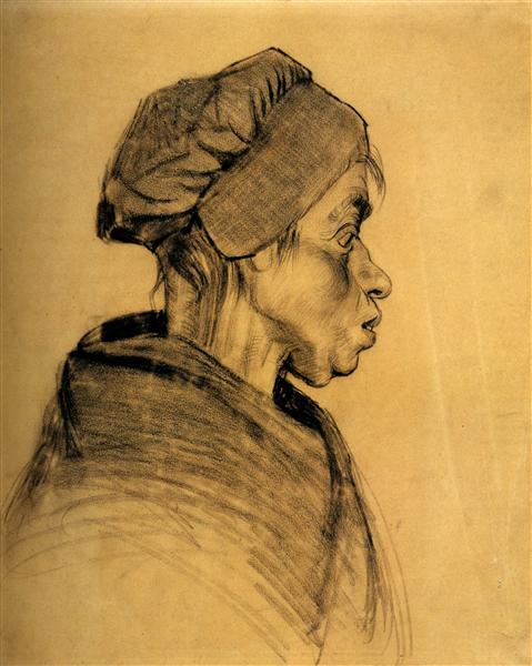 Head of a Woman, c.1885 - 梵谷