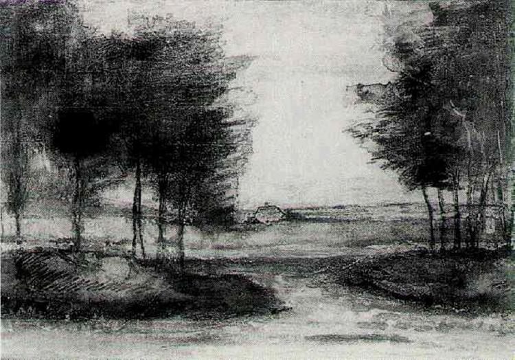 Drawing a landscape in Charcoal