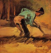 Man Stooping with Stick or Spade - Vincent van Gogh