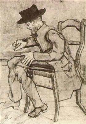 Man Writing Facing Left - Vincent van Gogh