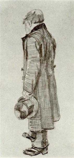 Orphan Man Holding Top Hat in his Hand, 1882 - 梵谷
