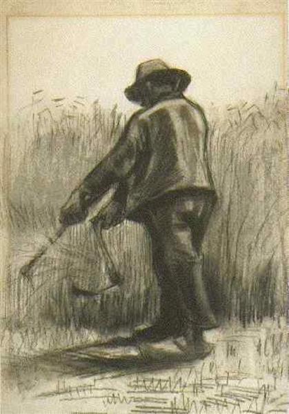 Peasant with Sickle, Seen from the Back, 1885 - Вінсент Ван Гог
