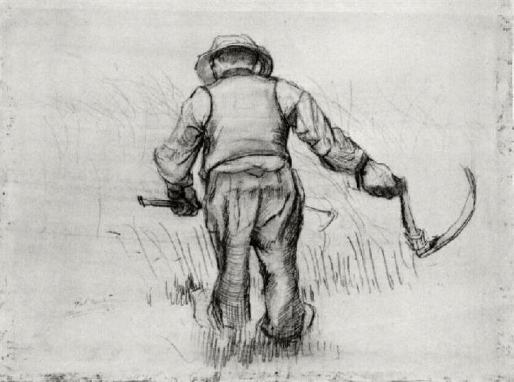 Peasant with Sickle, Seen from the Back, 1885 - Vincent van Gogh