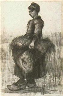 Peasant Woman, Carrying Wheat in Her Apron - Vincent van Gogh