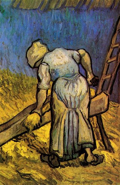 Peasant Woman Cutting Straw after Millet, 1889 - Vincent van Gogh