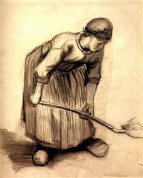 Peasant Woman Digging - 梵谷