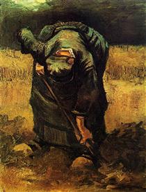 Peasant Woman Digging - Винсент Ван Гог