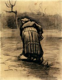 Peasant Woman Lifting Potatoes - Винсент Ван Гог