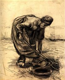 Peasant Woman Lifting Potatoes - Винсент Ван Гог