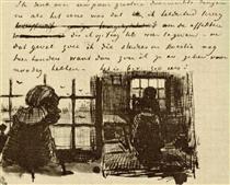 Peasant Woman, Seen against the Window, Head and Whole Figure - Винсент Ван Гог