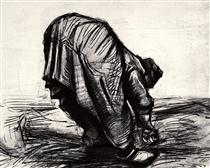 Peasant Woman, Stooping, Seen from the Back - Винсент Ван Гог
