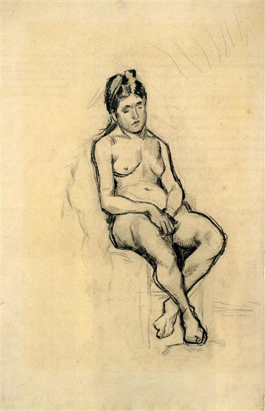Сидяча оголена, c.1886 - Вінсент Ван Гог