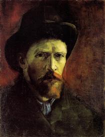 Автопортрет у темному фетровому капелюсі - Вінсент Ван Гог