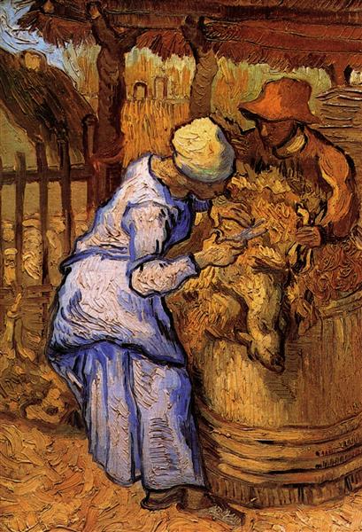 Sheep-Shearers, The after Millet, 1889 - 梵谷